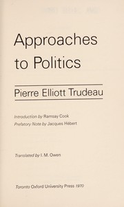 Cover of: Approaches to politics...