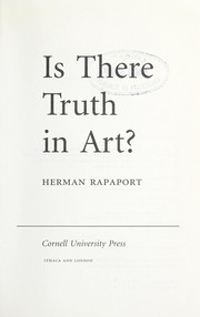 Cover of: Is there truth in art? | Herman Rapaport