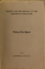 Cover of: Society for the History of the Germans in Maryland by Klaus Wust