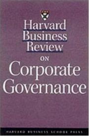 Cover of: Harvard business review on corporate governance