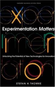 Cover of: Experimentation Matters by Stefan H. Thomke