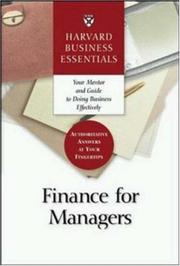 Cover of: Finance for Managers (Harvard Business Essentials) by Harvard Business School Press