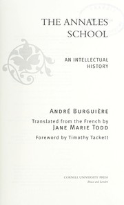 Cover of: The Annales school: an intellectual history