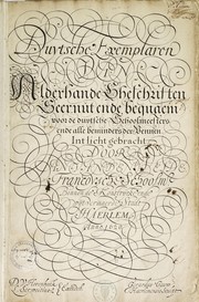 Cover of: Duytsche exemplaren van alderhande gheschrifften by Velde, Jan van de