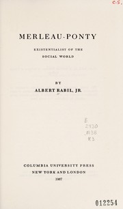 Cover of: Rabil: Merleau Ponty Exist (Cloth)
