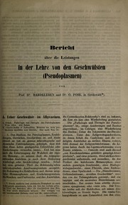 Cover of: Bericht über die Leistungen in der Lehre von den Geschwülsten (Pseudoplasmen)