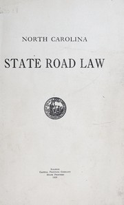 Cover of: North Carolina state road law | North Carolina