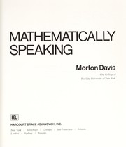 Cover of: Mathematically speaking