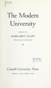 Cover of: The Modern university