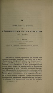 Cover of: Contribution à l'étude de l'épithéliome des glandes sudoripares
