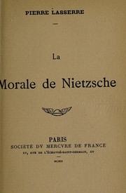 Cover of: La morale de Nietzsche