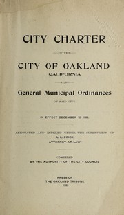 Cover of: City charter of the city of Oakland, California | Oakland (Calif.)