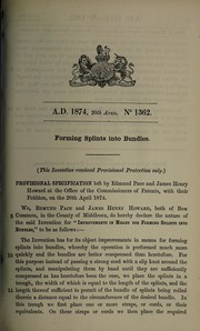 Cover of: Specification of Edmund Pace and James Henry Howard | Edmund Pace