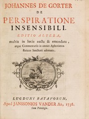Cover of: De perspiratione insensibili by Johannes de Gorter