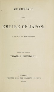 Cover of: Memorials of the empire of Japon | 