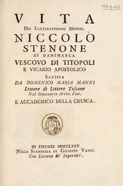 Cover of: Vita del letteratissimo monsig. Niccolò Stenone. Di Danimarca: vescovo di Titopoli e vicario apostolico