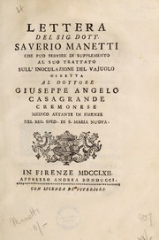 Cover of: Lettera de sig. dott. Saverio Manetti by Saverio Manetti