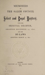 Cover of: Members of the Salem Council of Select and Royal Masters | Royal and Select Masters (Masonic order). Salem Council of Royal Masters (Salem, Mass.)