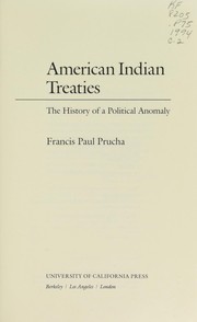 Cover of: American Indian treaties | Francis Paul Prucha