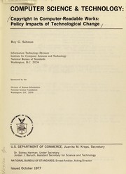 Cover of: Copyright in computer-readable works | Roy G. Saltman