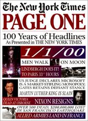 Cover of: Page one: one hundred years of headlines as presented in the New York times.