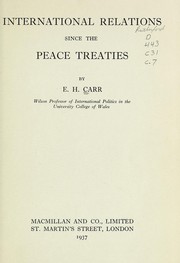Cover of: International relations since the peace treaties. by E. H. Carr