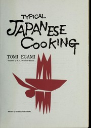 Cover of: Typical Japanese cooking | Tomi Egami