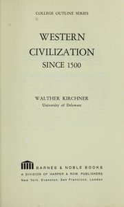 Cover of: Western civilization since 1500