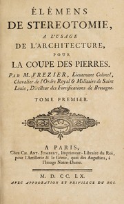 Cover of: Élémens de stereotomie: a l'usage de l'architecture, pour la coupe des pierres