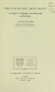 The Talmudic Argument by Louis Jacobs