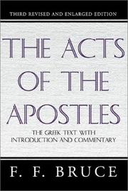 Cover of: The Acts of the Apostles:ÊGreek Text with Introduction and Commentary