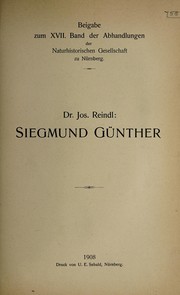 Cover of: Siegmund Günther by Josef Reindl
