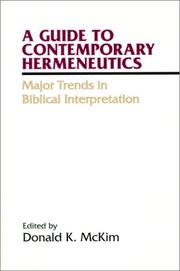 Cover of: A Guide to Contemporary Hermeneutics by Donald K. McKim, Donald K. ÊMcKim