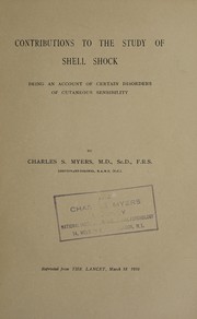 Cover of: Contributions to the study of shell shock (III) | Charles S. Myers