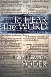 Cover of: To Hear the Word