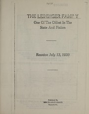 Cover of: Leininger family | Sophi Leininger Bailer