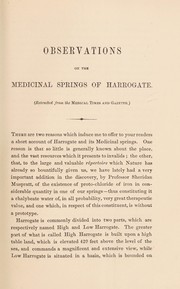 Cover of: Observations on the medicinal springs of Harrogate | George Kennion