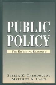 Cover of: Public Policy: The Essential Readings