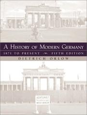 Cover of: A History of Modern Germany | Dietrich Orlow
