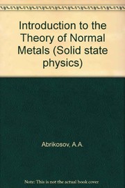 Cover of: Introduction to the theory of normal metals