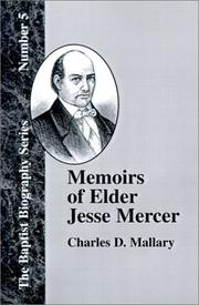 Cover of: Memoirs of Elder Jesse Mercer (Baptist Biography)