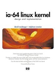 Cover of: IA-64 Linux Kernel: Design and Implementation