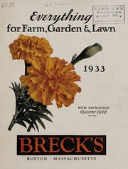 Cover of: Breck's 1933, everything for farm, garden & lawn by Joseph Breck & Sons