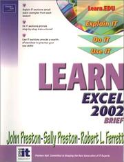 Cover of: Learn Excel 2002 Brief