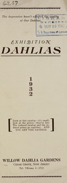 Cover of: Exhibition dahlias, 1932 | Willow Dahlia Gardens