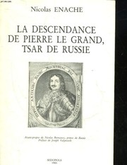 Cover of: La descendance de Pierre le Grand, tsar de Russie