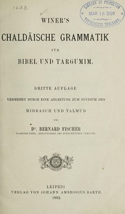 Cover of: Winer's chaldäische grammatik für Bibel und Targumim by Georg Benedikt Winer