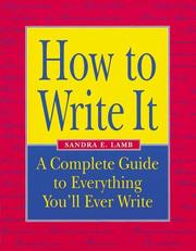 Cover of: How to Write It by Sandra E. Lamb, Sandra E. Lamb