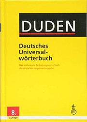 Cover of: Duden - Deutsches Universalwörterbuch: Das umfassende Bedeutungswörterbuch der deutschen Gegenwartssprache (German Edition)