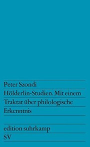 Cover of: Hölderlin-Studien by Peter Szondi